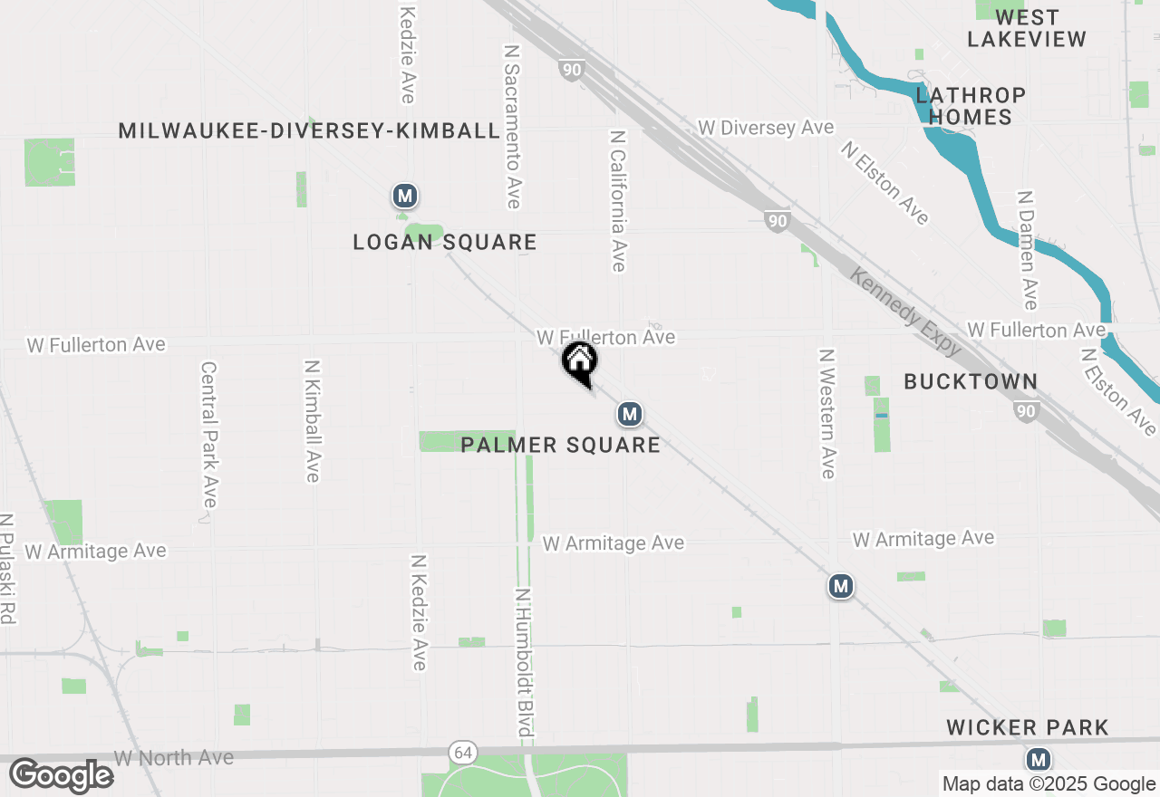 Map of 2852 W Lyndale Street #1, Chicago, IL 60647