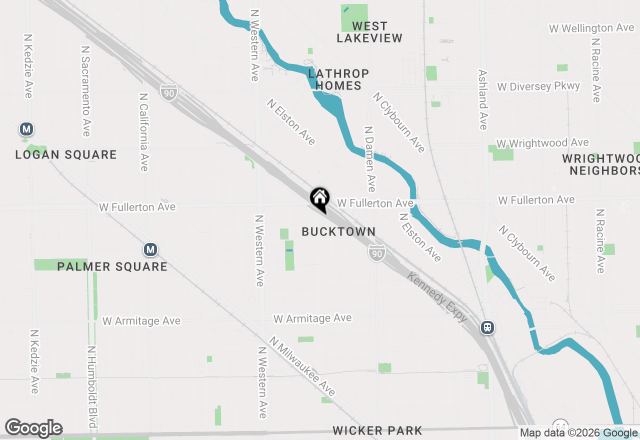 Map of 2343 N Leavitt Street #1, Chicago, IL 60647