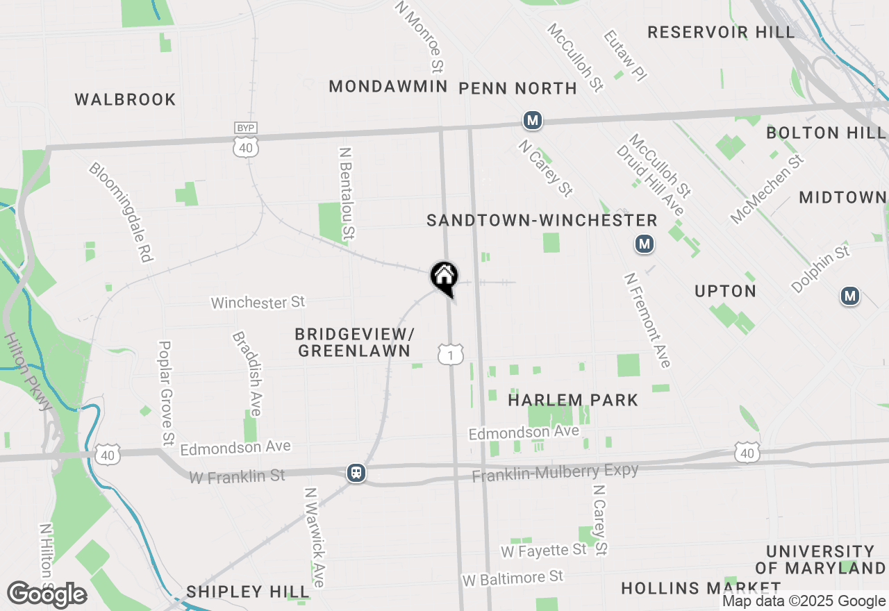 Map of 1118 N Monroe Street, Baltimore, MD 21217