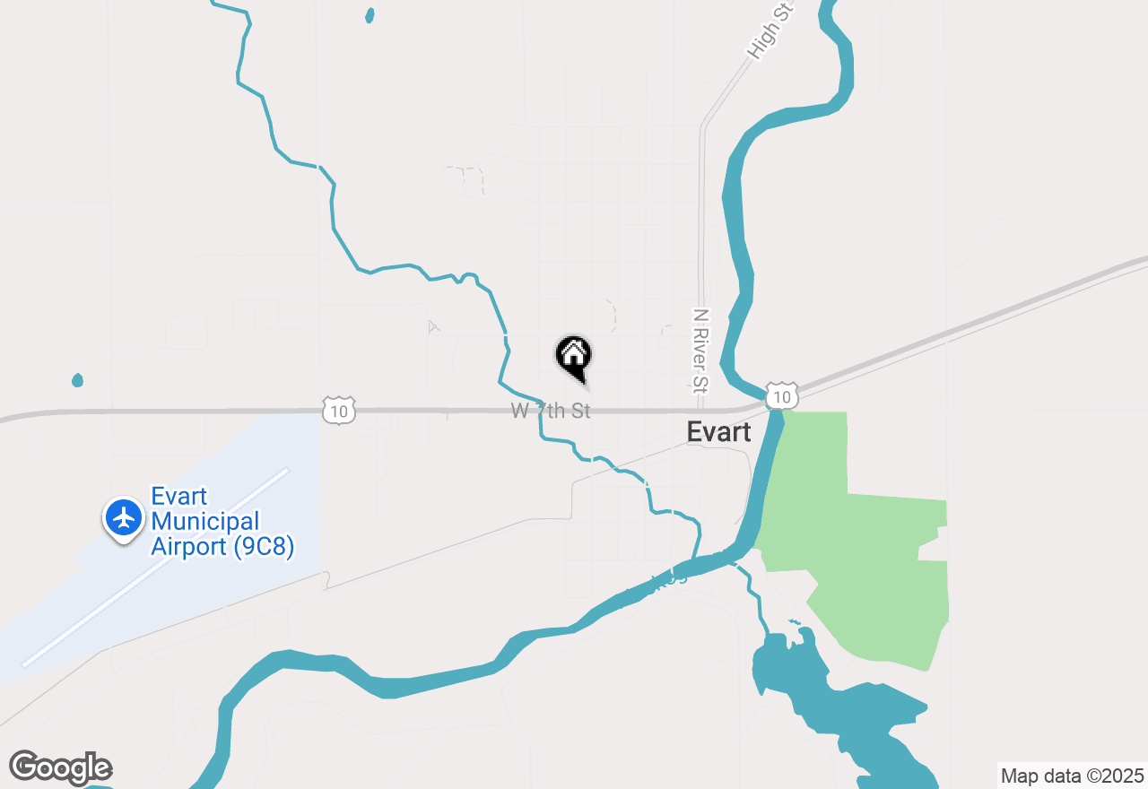 Map of 124 N Cherry, Evart, MI 49631