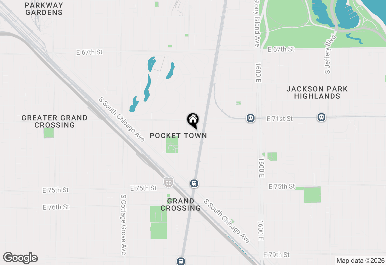 Map of 7147 S Woodlawn Avenue #3N, Chicago, IL 60619