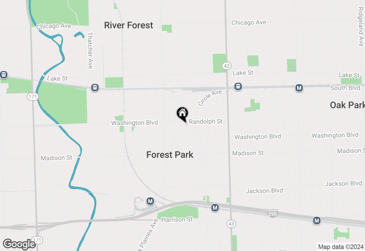 Map of 208 Des Plaines Avenue, Forest Park, IL 60130