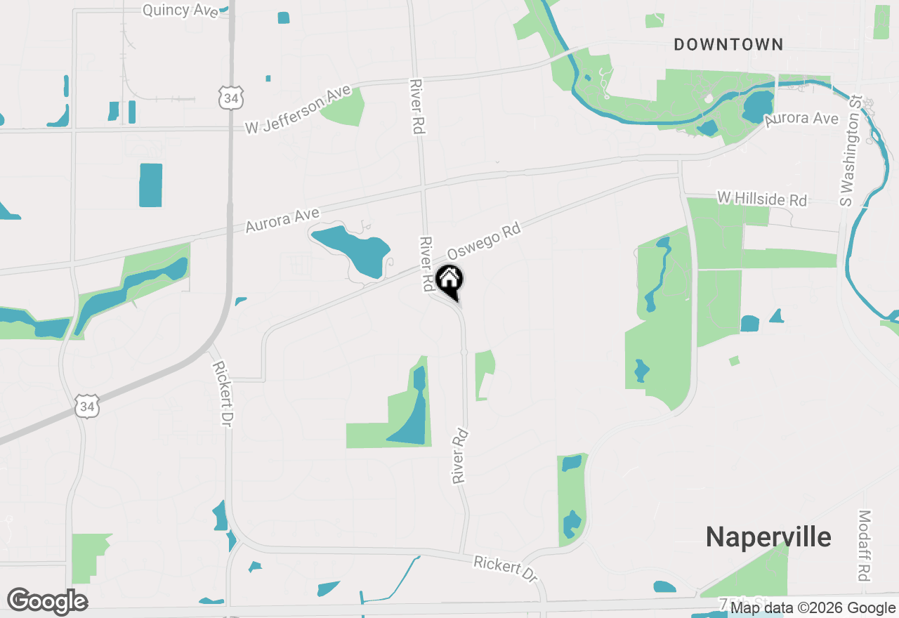 Map of 731 S River Road, Naperville, IL 60540
