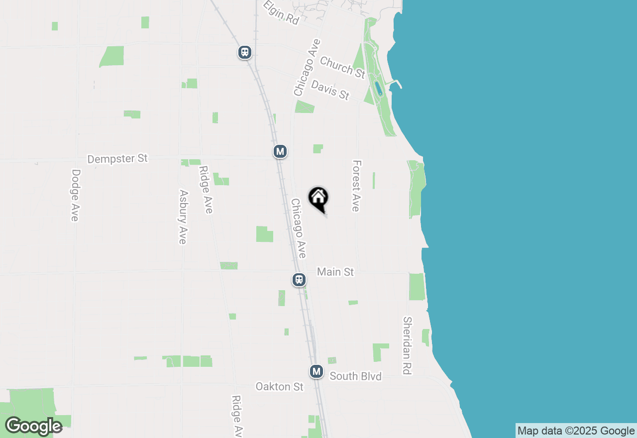 Map of 1045 Hinman Avenue, Evanston, IL 60202