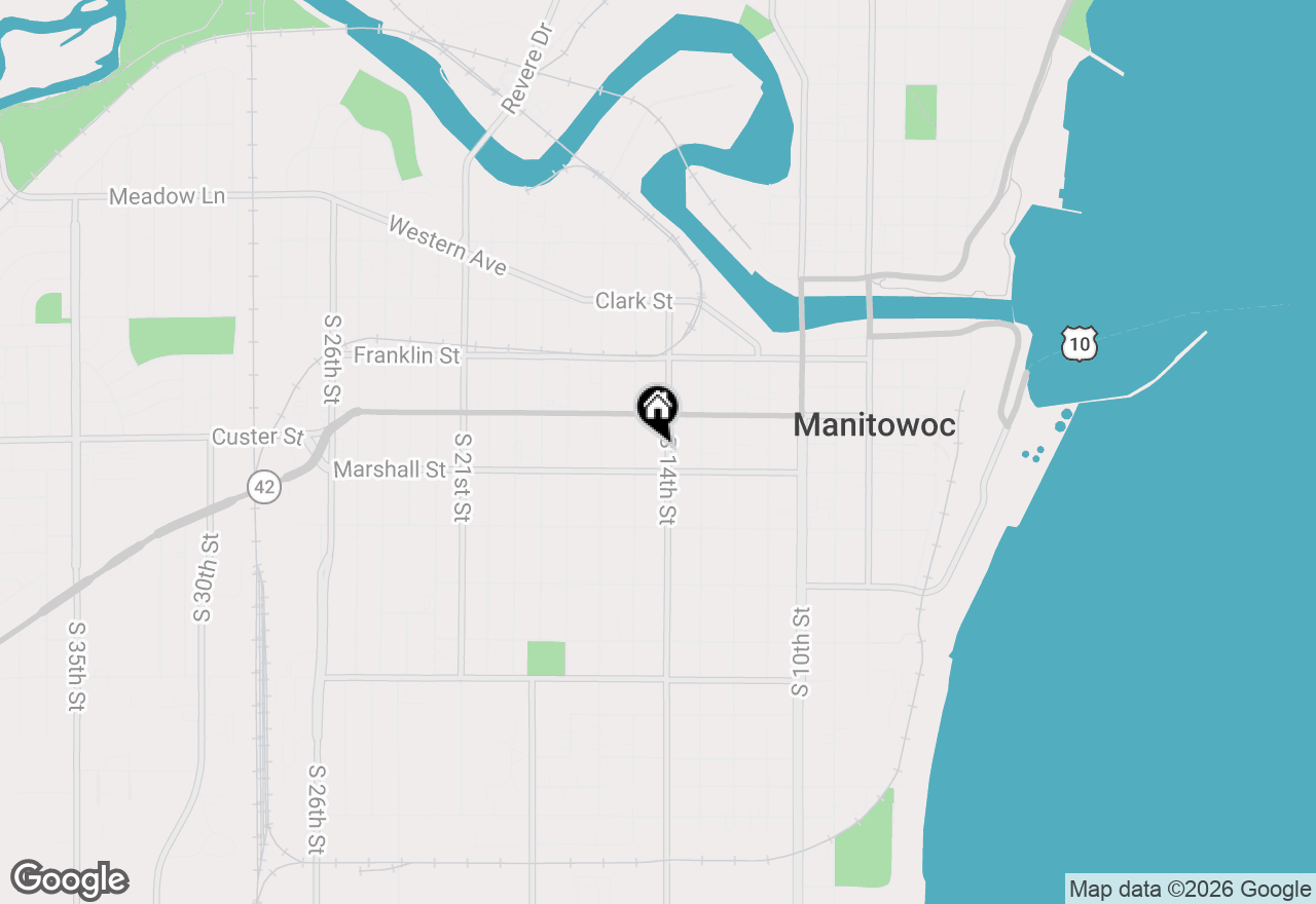 Map of 1026 S 14th St, Manitowoc, WI 54220
