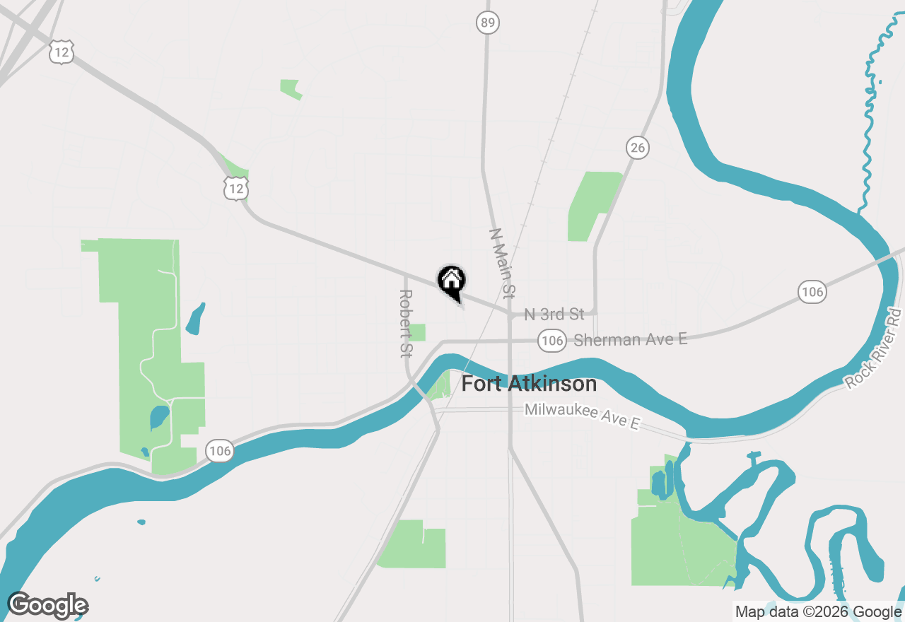Map of 308 Adams St, Fort Atkinson, WI 53538