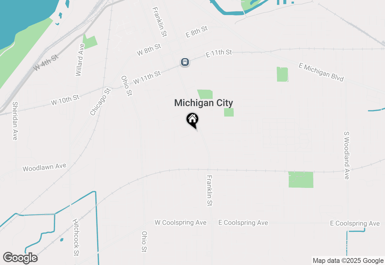 Map of 124 W Fulton Street, Michigan City, IN 46360