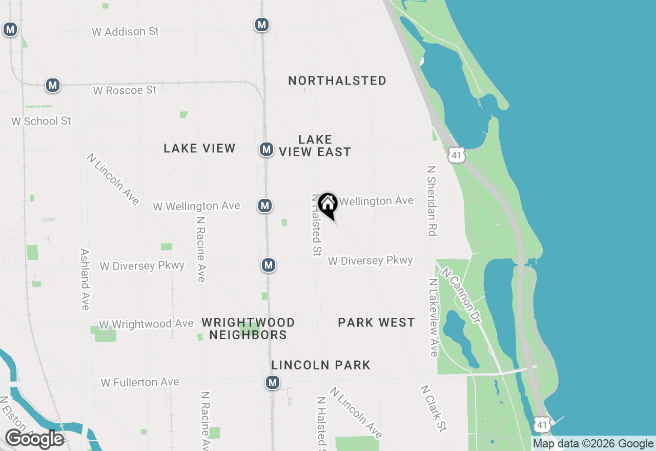Map of 2908 N Burling Street #3, Chicago, IL 60657