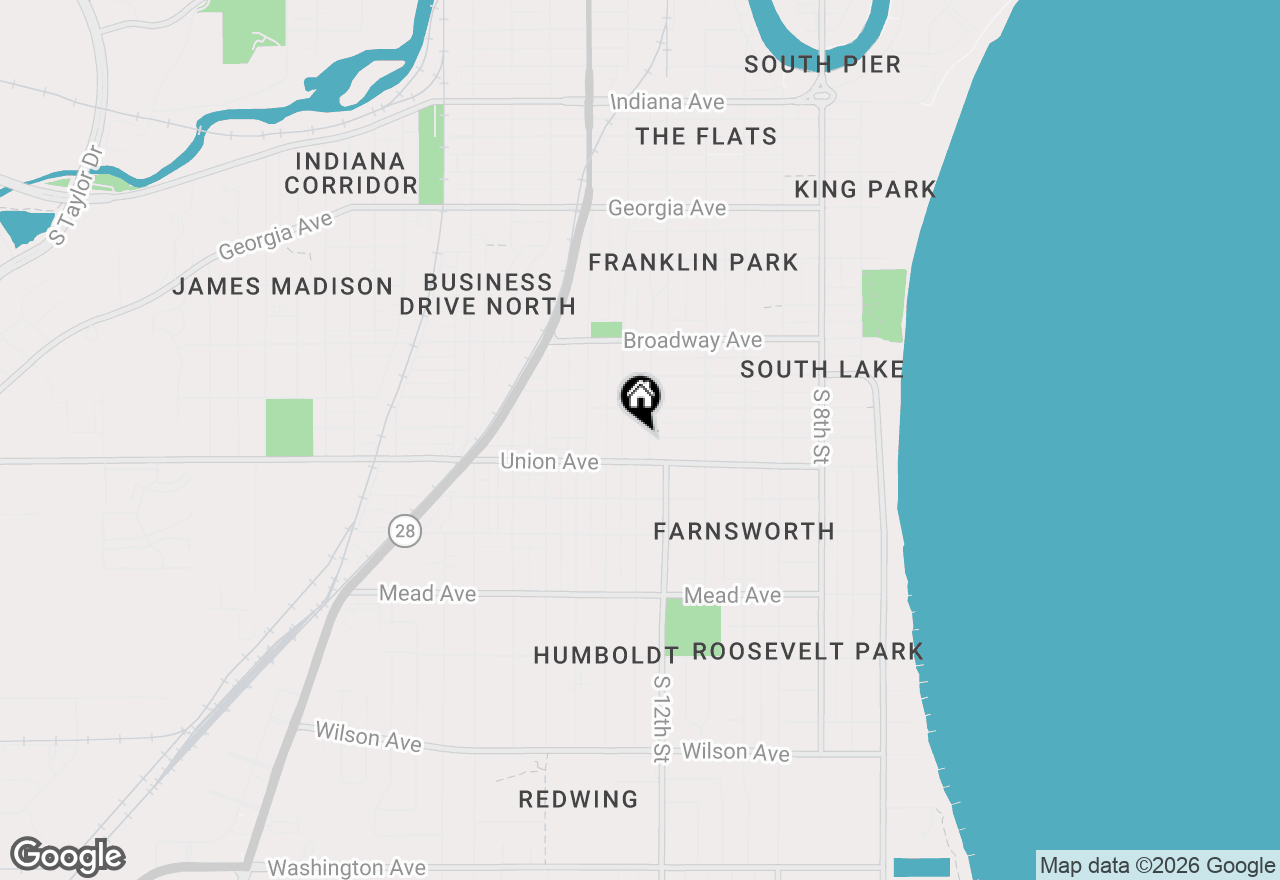 Map of 1934 S 12th St, Sheboygan, WI 53081