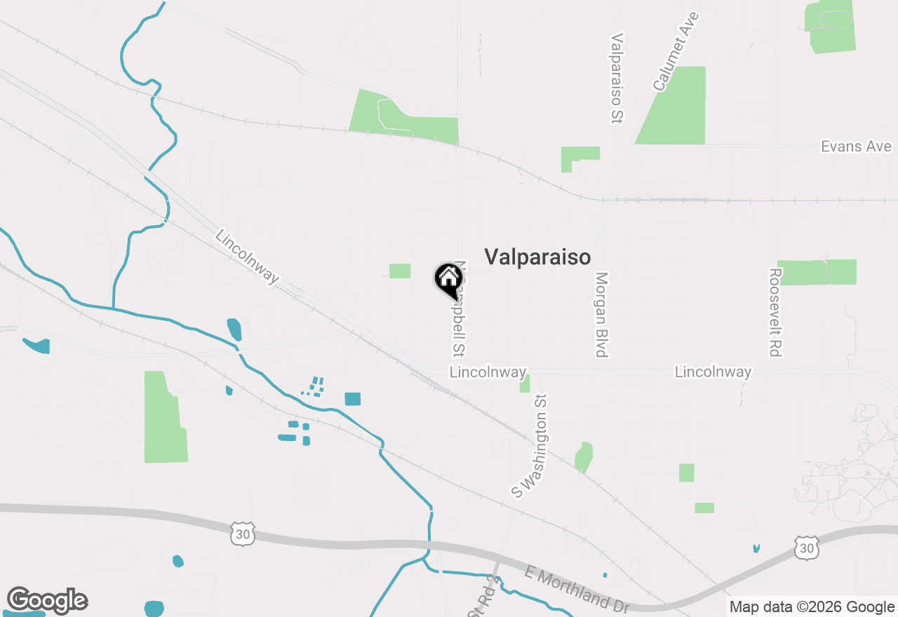 Map of 453 Chestnut Street, Valparaiso, IN 46385