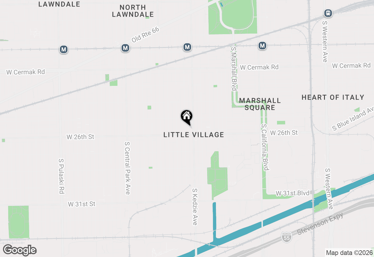 Map of 2539 S Sawyer Avenue, Chicago, IL 60623