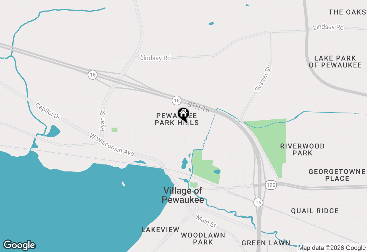 Map of 207 Parkview Ct, Pewaukee, WI 53072