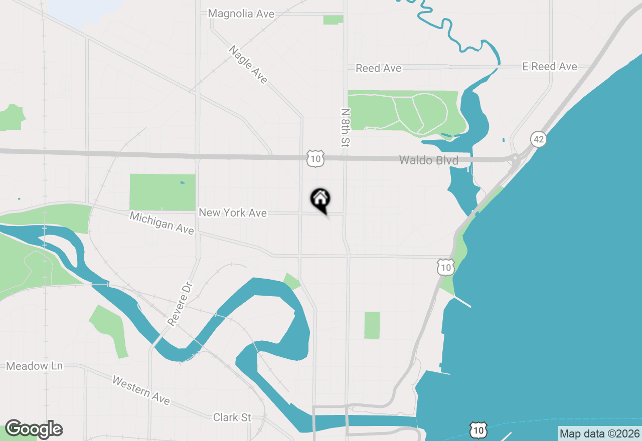 Map of 851 N 10th St, Manitowoc, WI 54220