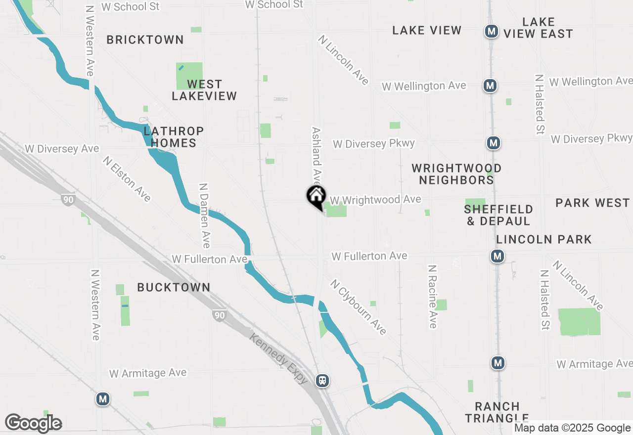 Map of 2524 N Ashland Avenue #1S, Chicago, IL 60614