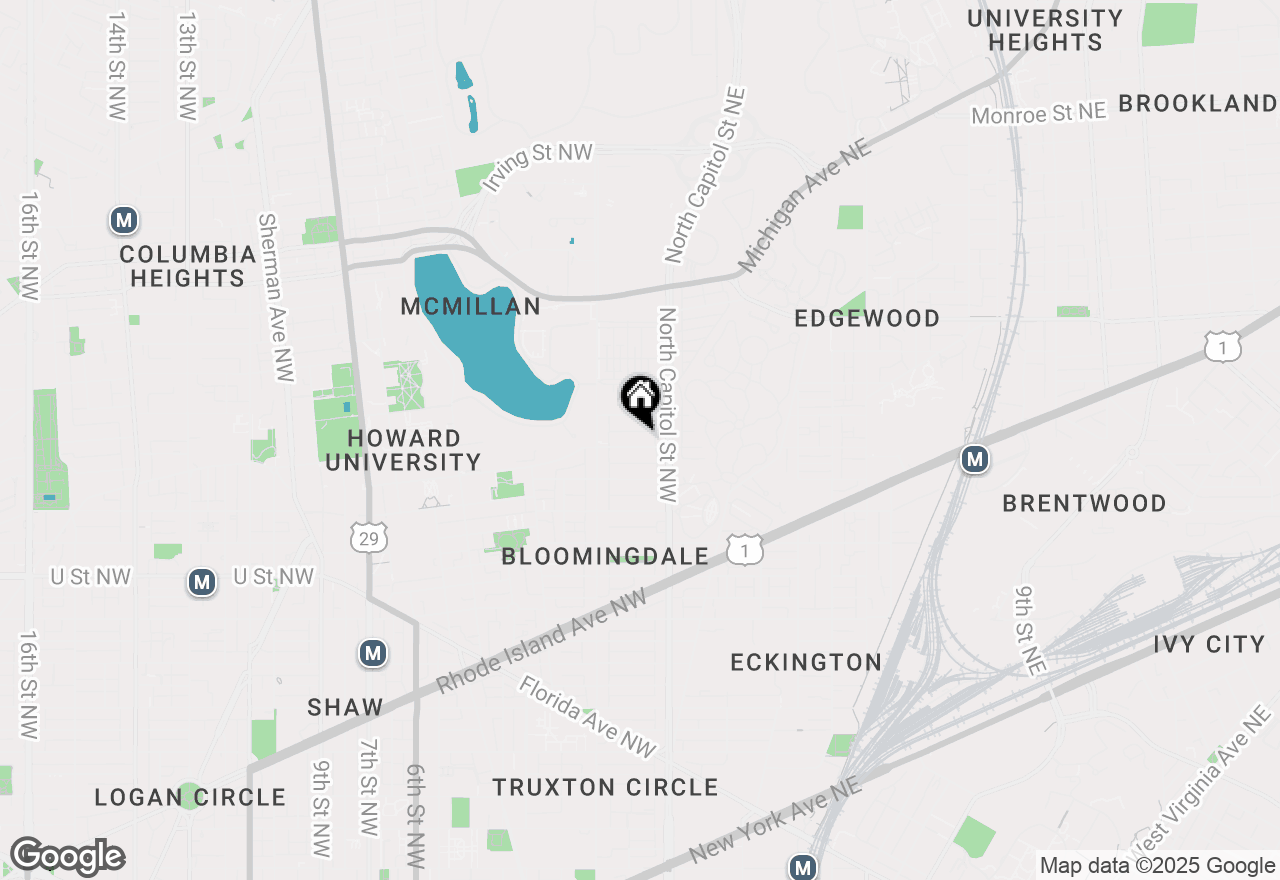 Map of 33 Bryant Street Nw #1, Washington, DC 20001
