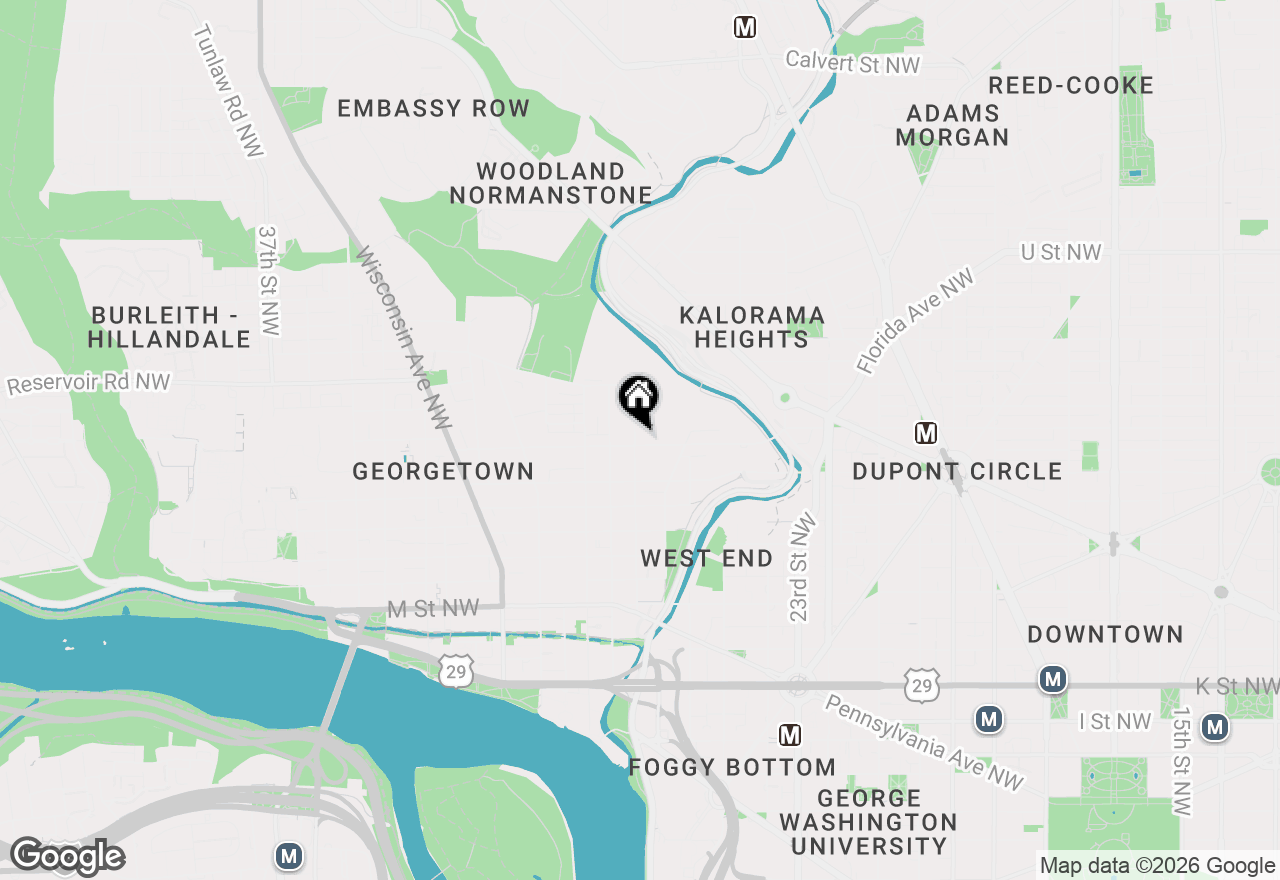 Map of 1601 28th Street Nw, Washington, DC 20007