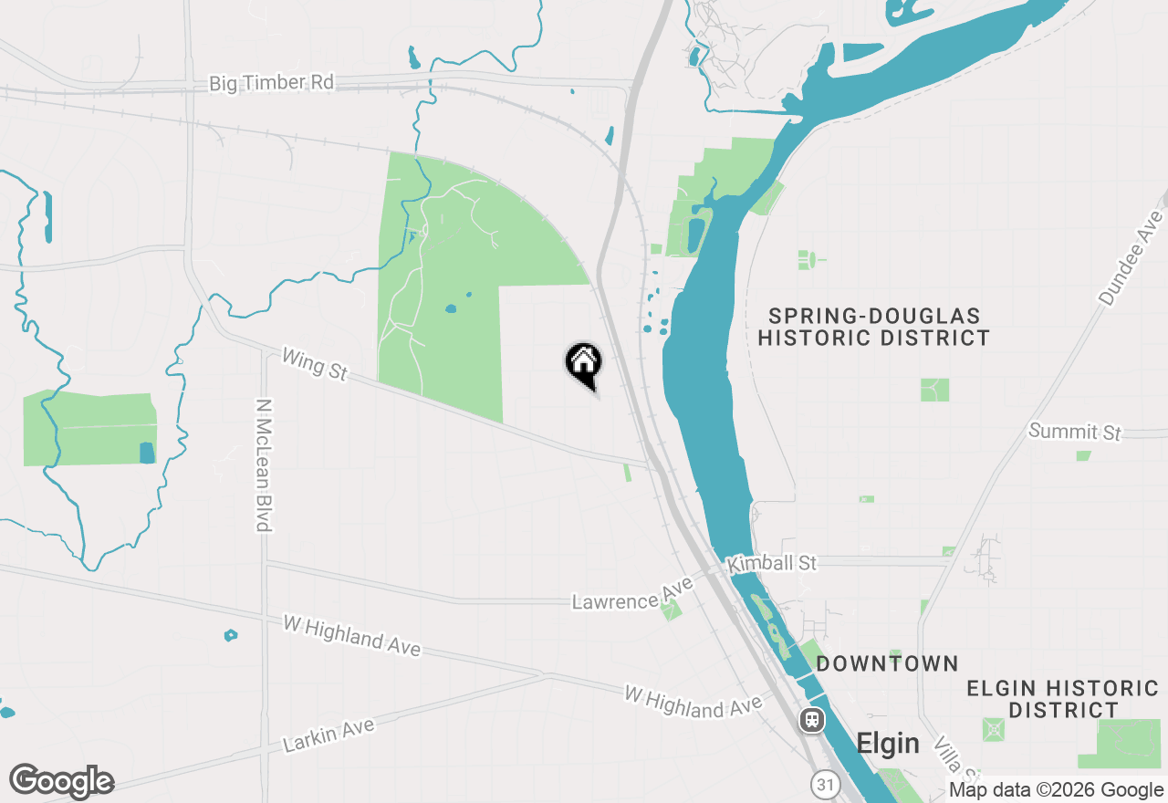 Map of 558 N Crystal Street, Elgin, IL 60123