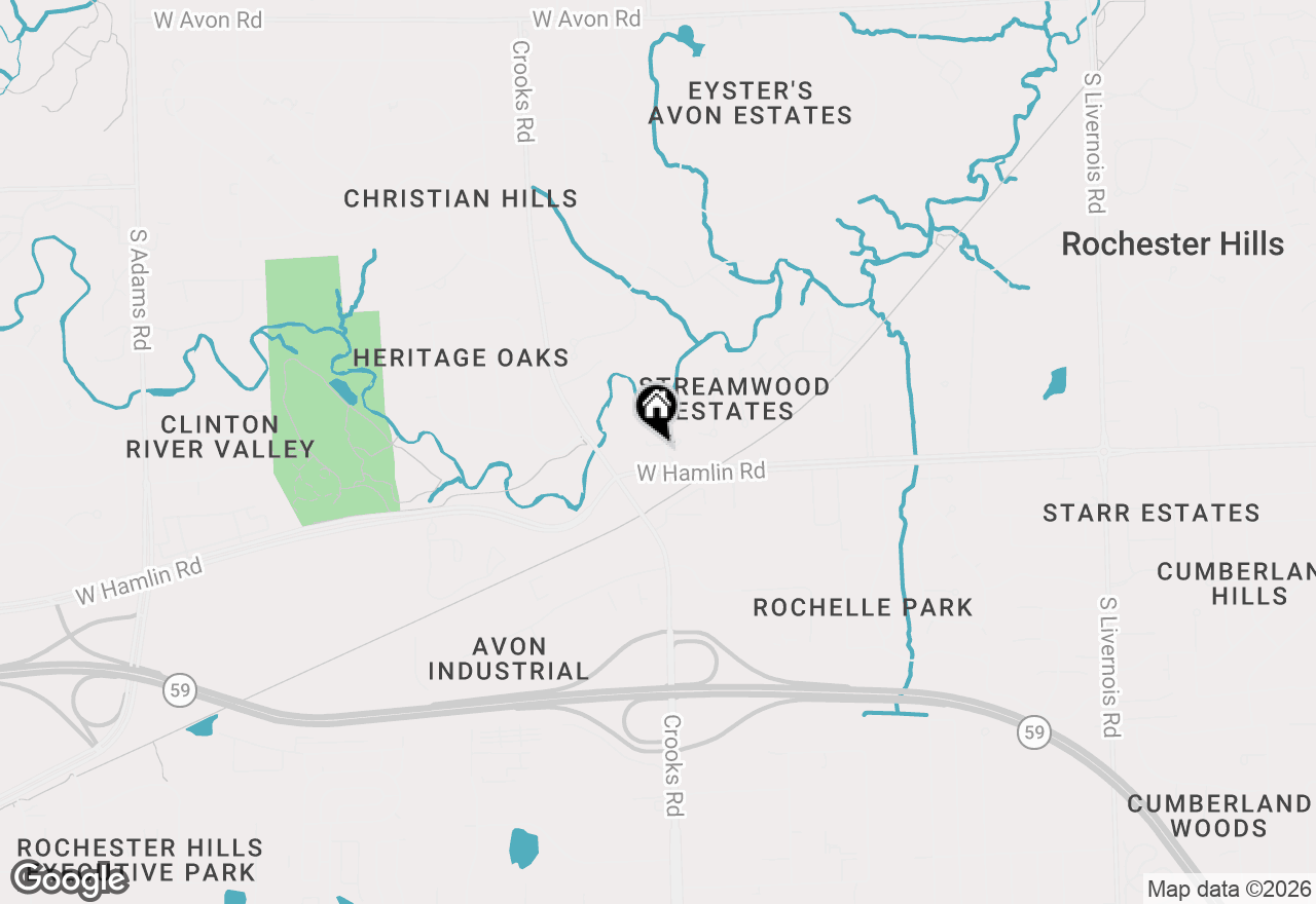 Map of 1994 Pondview Court, Rochester Hills, MI 48309
