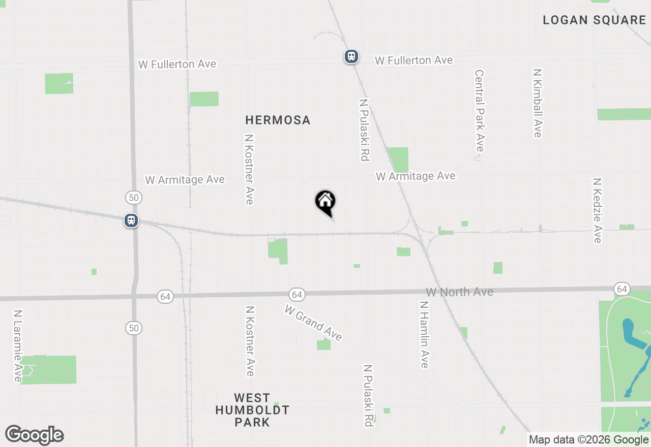 Map of 1821 N Kedvale Avenue #2, Chicago, IL 60639