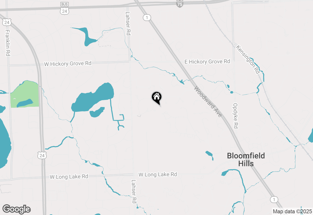 Map of 347 Pine Ridge Drive, Bloomfield Hills, MI 48304