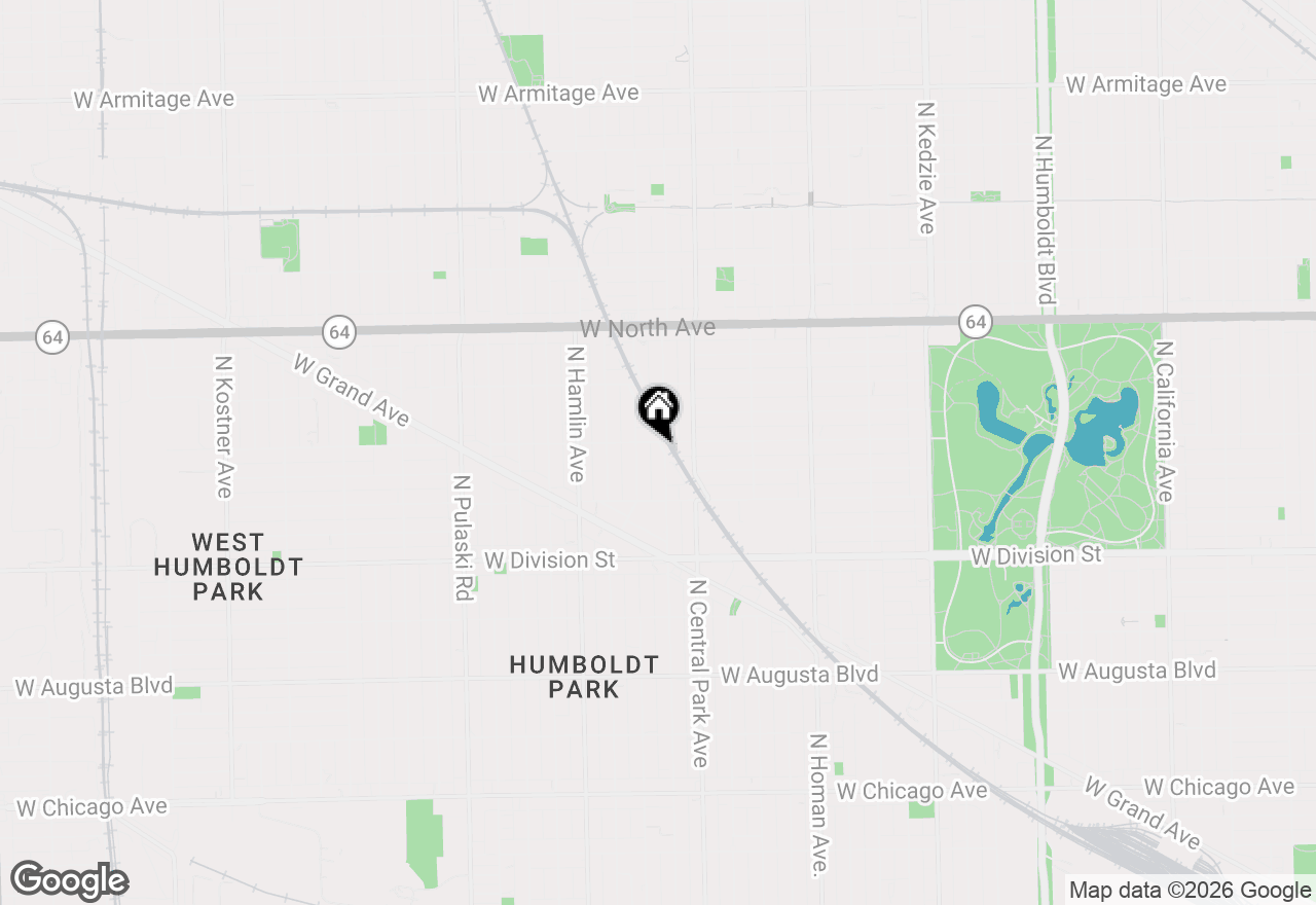 Map of 1350 N Monticello Avenue, Chicago, IL 60651