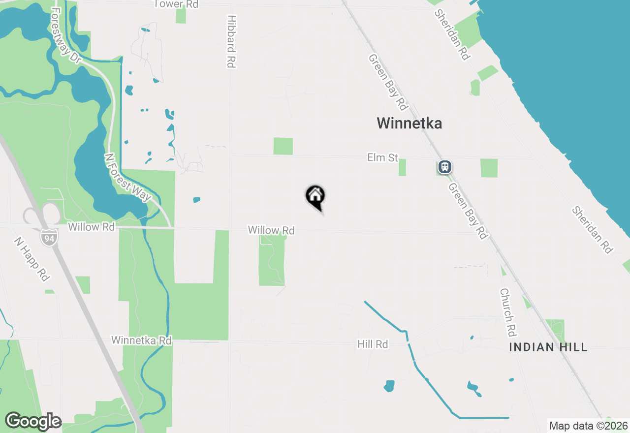 Map of 1062 Ash Street, Winnetka, IL 60093