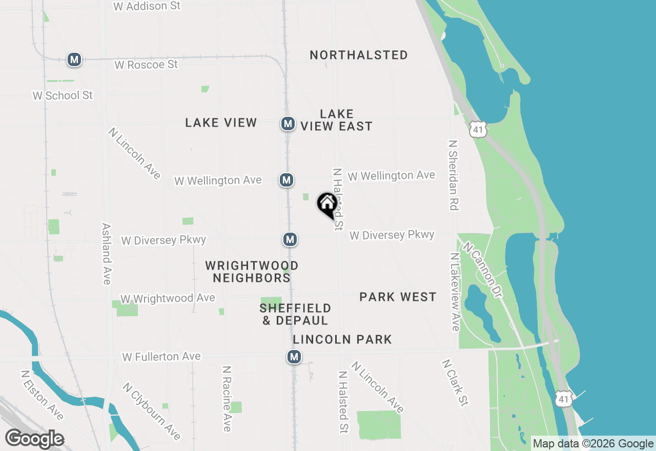 Map of 823 W Wolfram Street #2E, Chicago, IL 60657