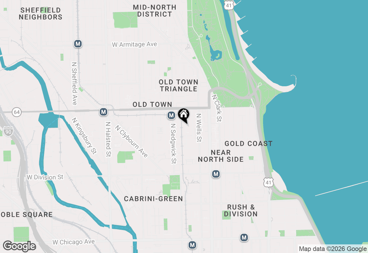 Map of 1450 N North Park Avenue #3S, Chicago, IL 60610