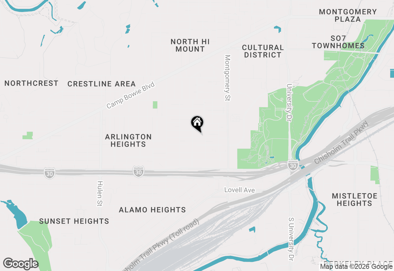 Map of 3824 Collinwood Avenue, Fort Worth, TX 76107
