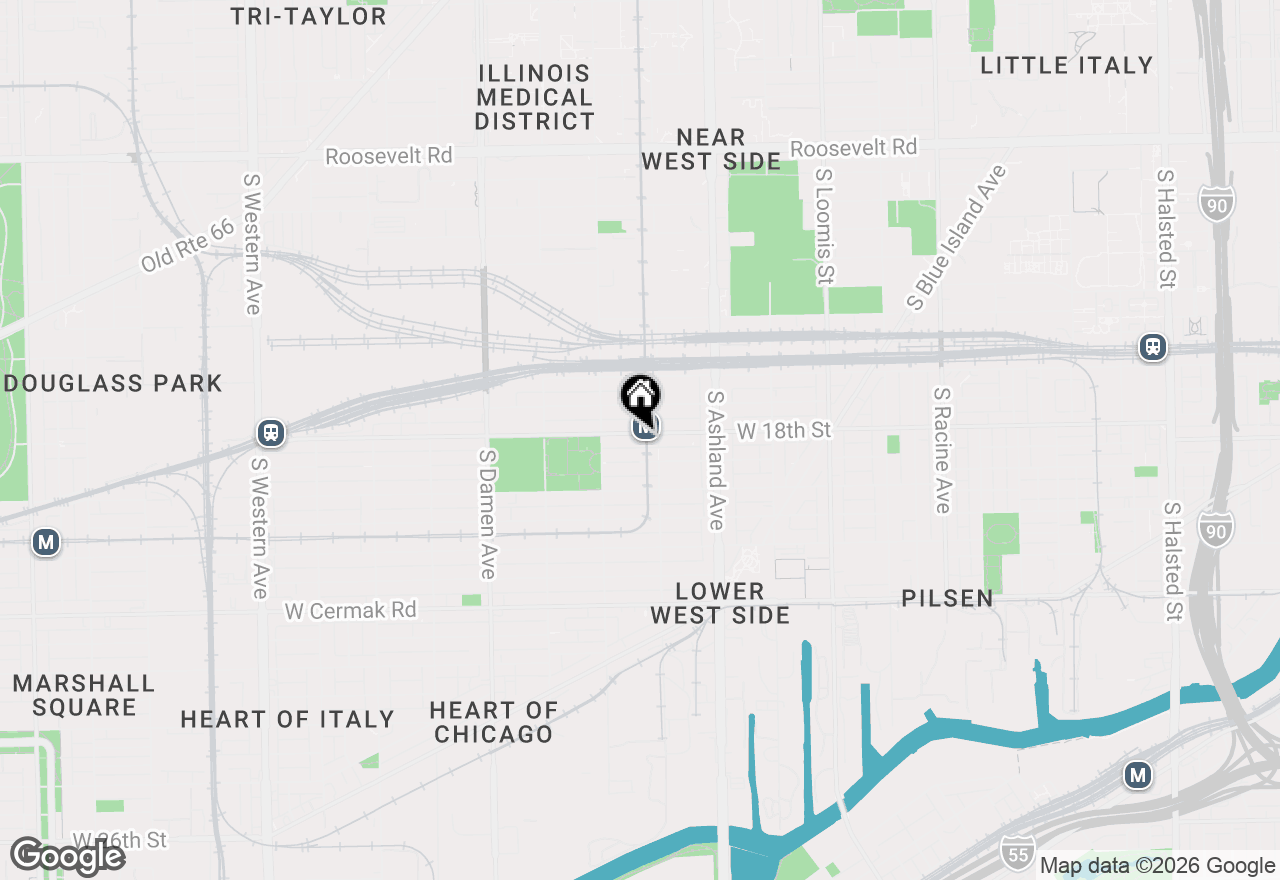 Map of 1719 W 18th Street #3F, Chicago, IL 60608