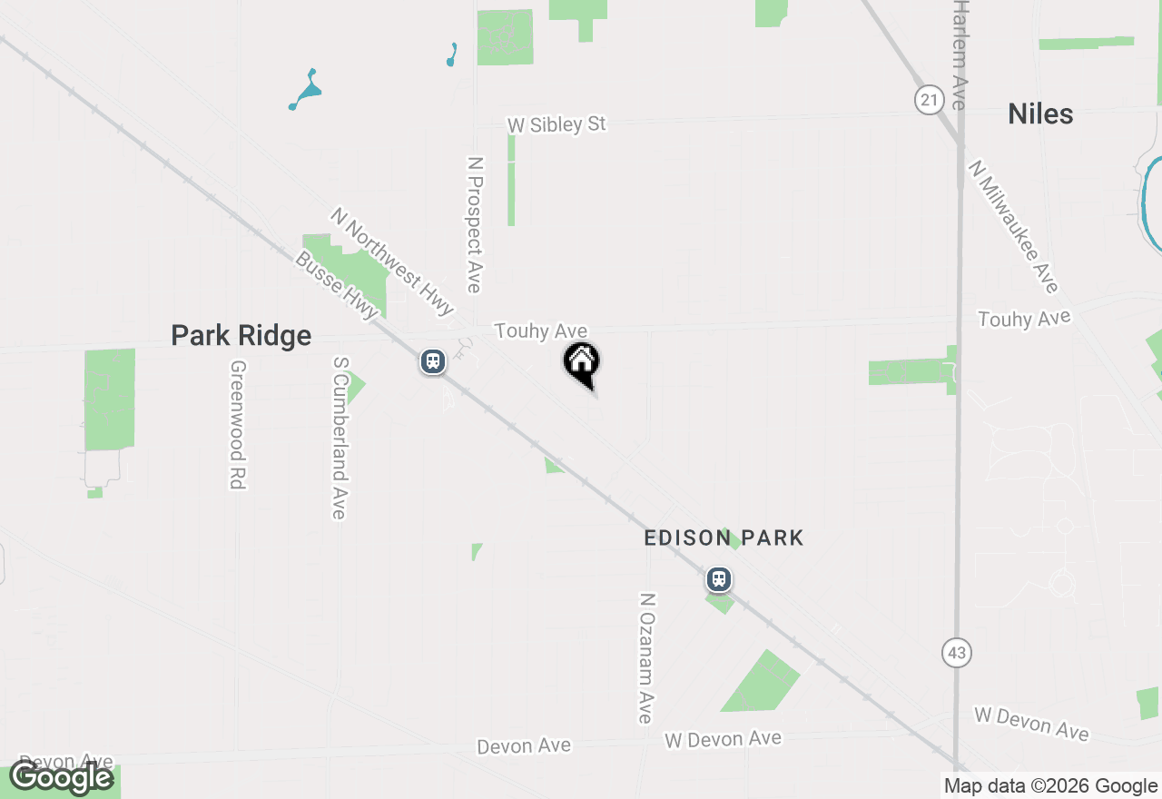 Map of 303 S Northwest Highway #2, Park Ridge, IL 60068