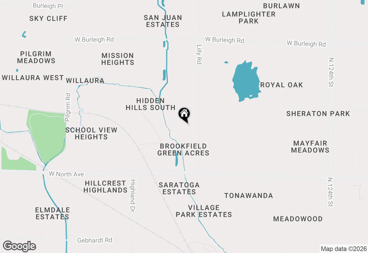 Map of 2565 El Rancho Dr, Brookfield, WI 53005