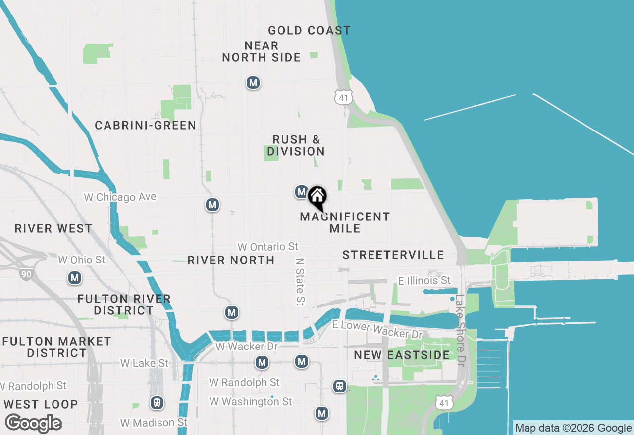 Map of 30 E Huron Street #3005, Chicago, IL 60611