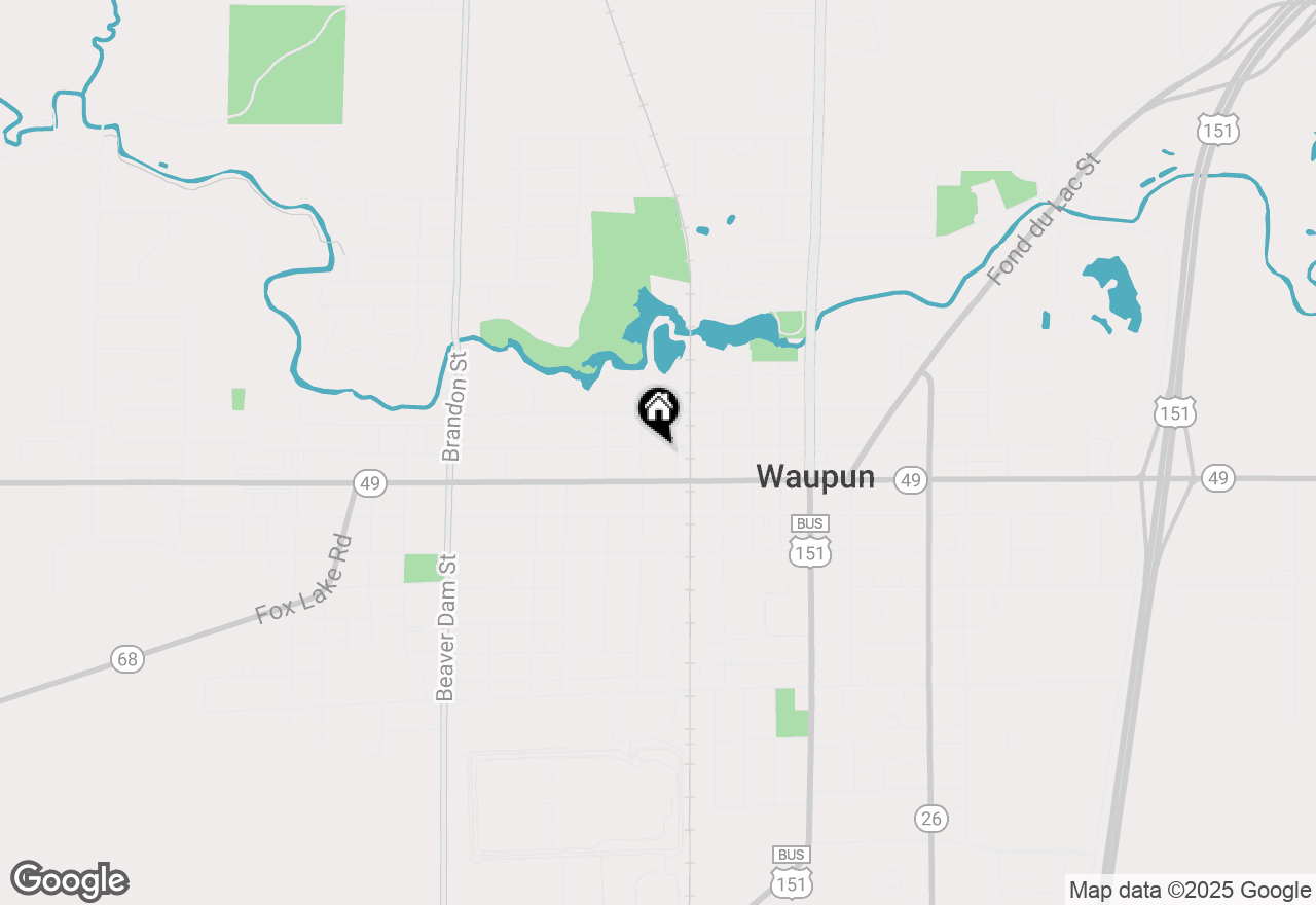 Map of 25 W Franklin Street, Waupun, WI 53963