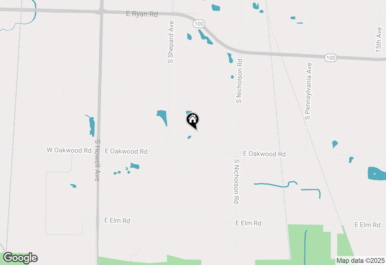 Map of 1035 E Peach Tree Ln, Oak Creek, WI 53154