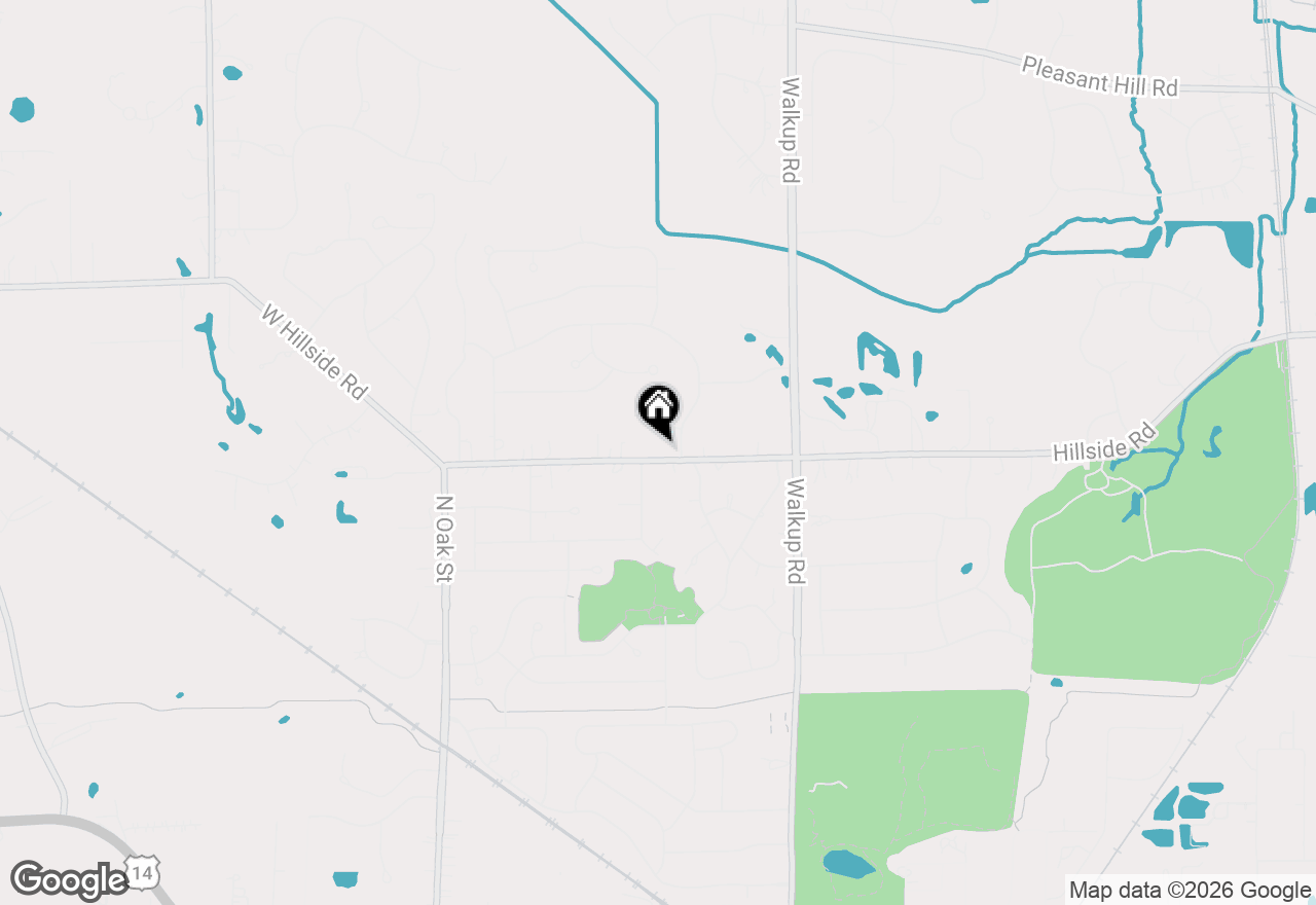 Map of 6610 W Hillside Road, Crystal Lake, IL 60012