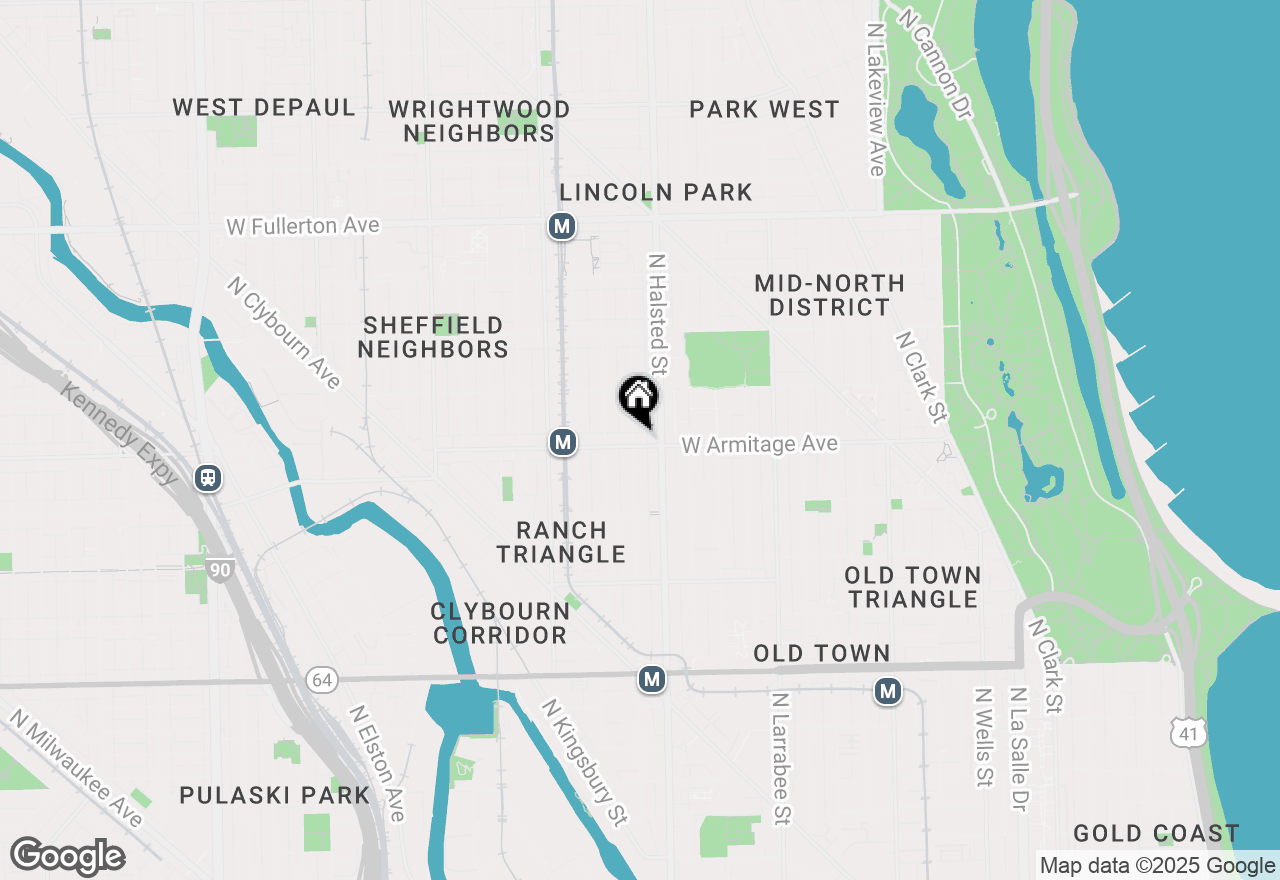 Map of 824 W Armitage Avenue #2CD, Chicago, IL 60614