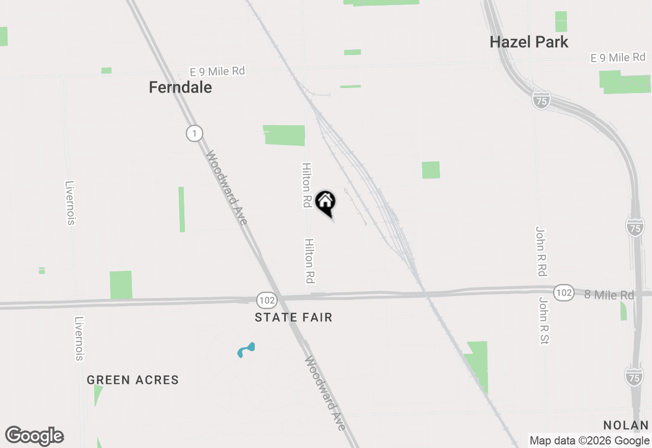 Map of 541 Jewell Street, Ferndale, MI 48220