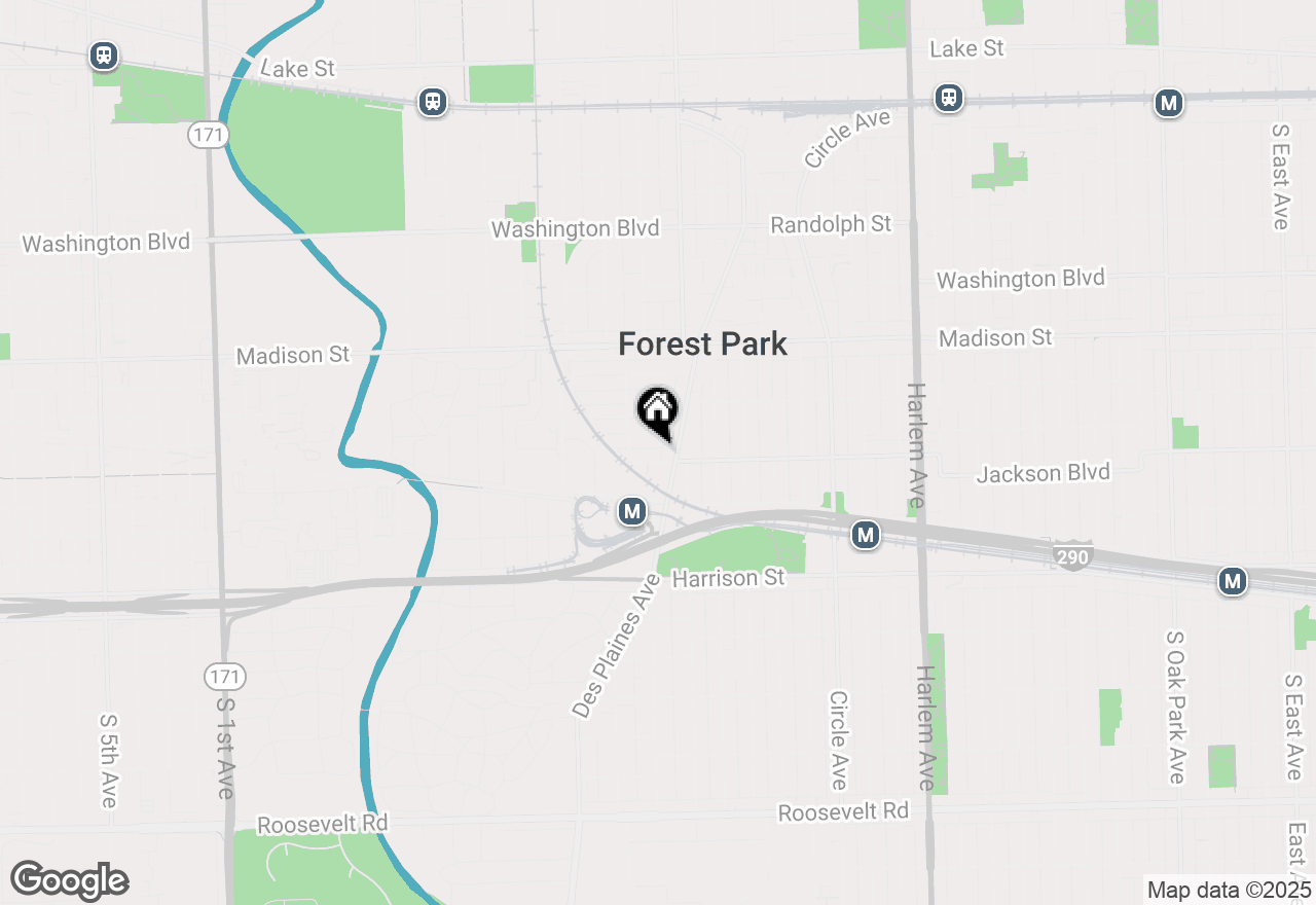 Map of 7639 W Jackson Boulevard #1E, Forest Park, IL 60130