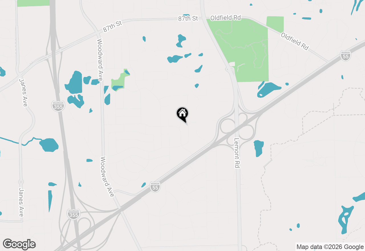 Map of 9011 Coppergate Road, Woodridge, IL 60517