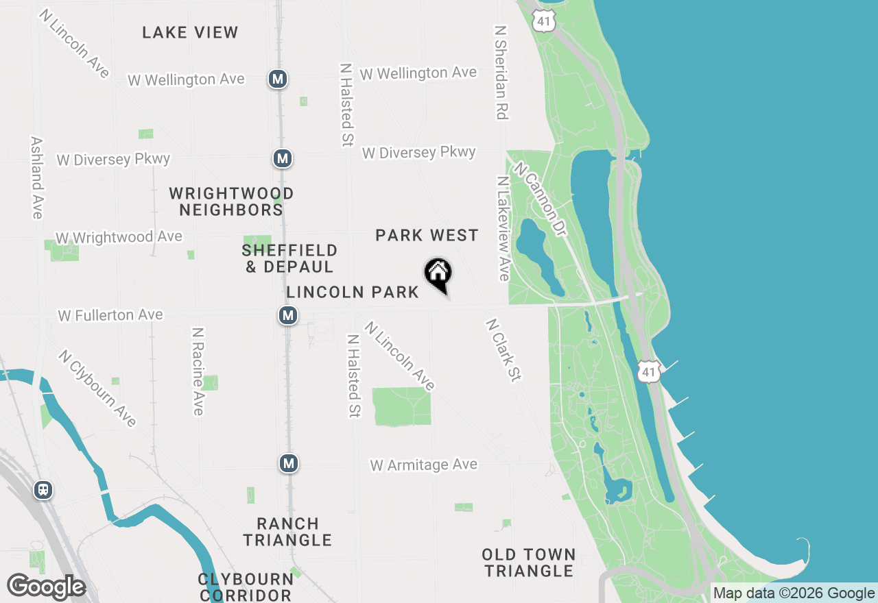 Map of 548 W Fullerton Parkway #G, Chicago, IL 60614
