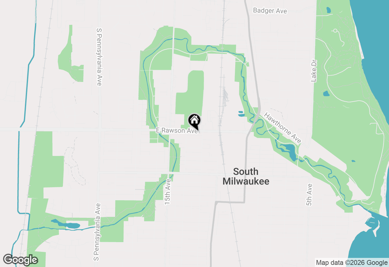 Map of 1317 Rawson Ave, South Milwaukee, WI 53172