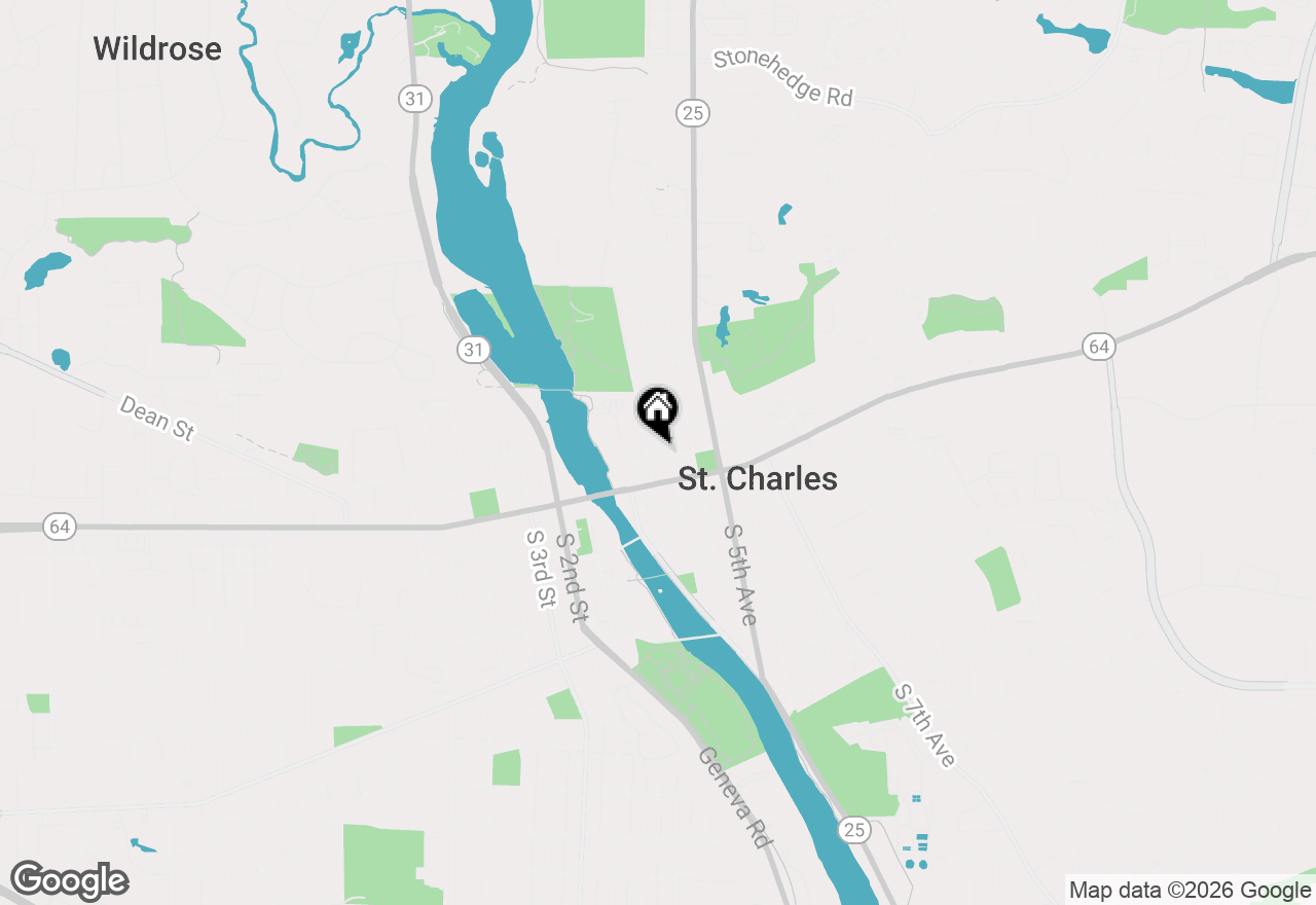 Map of 210 Cedar Avenue, St. Charles, IL 60174