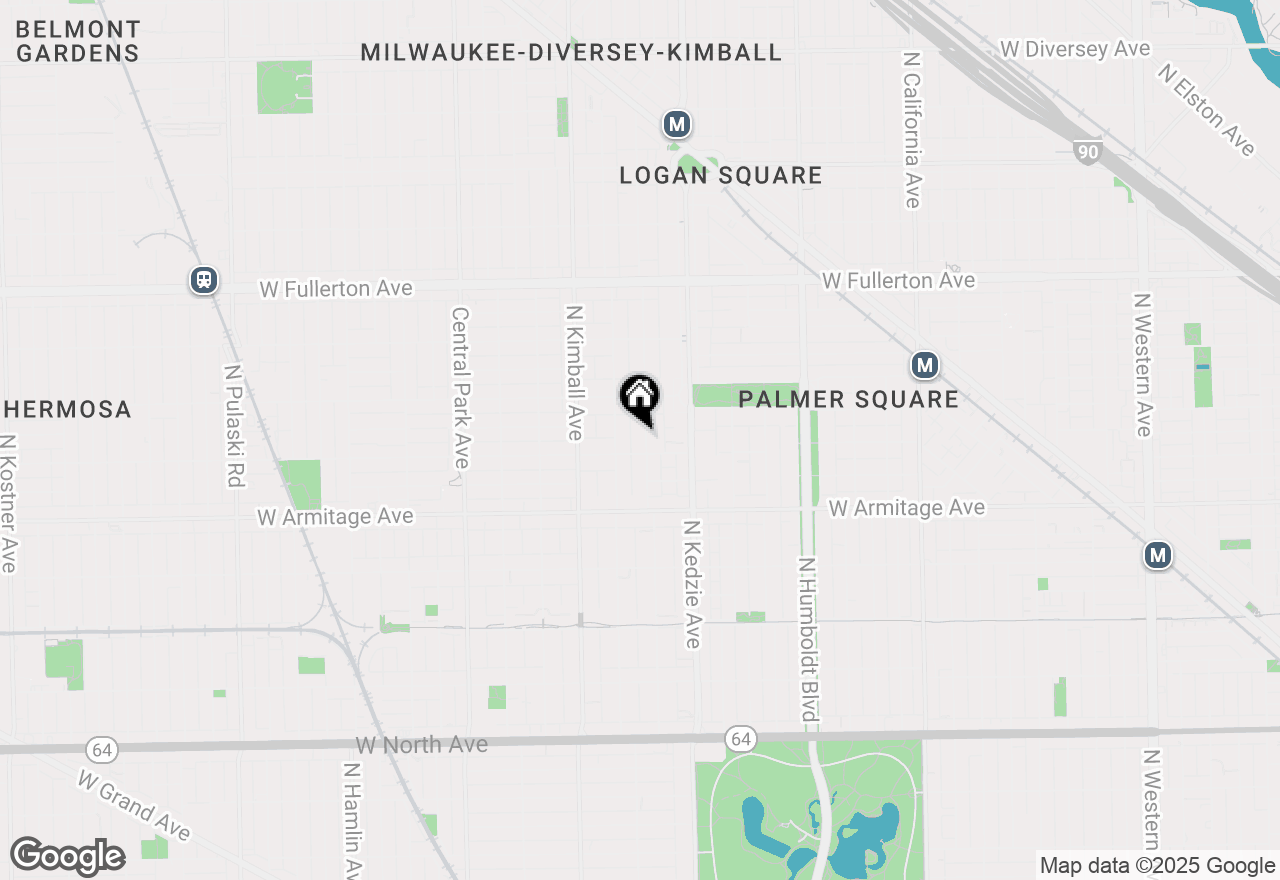 Map of 2112 N Sawyer Avenue #I, Chicago, IL 60647