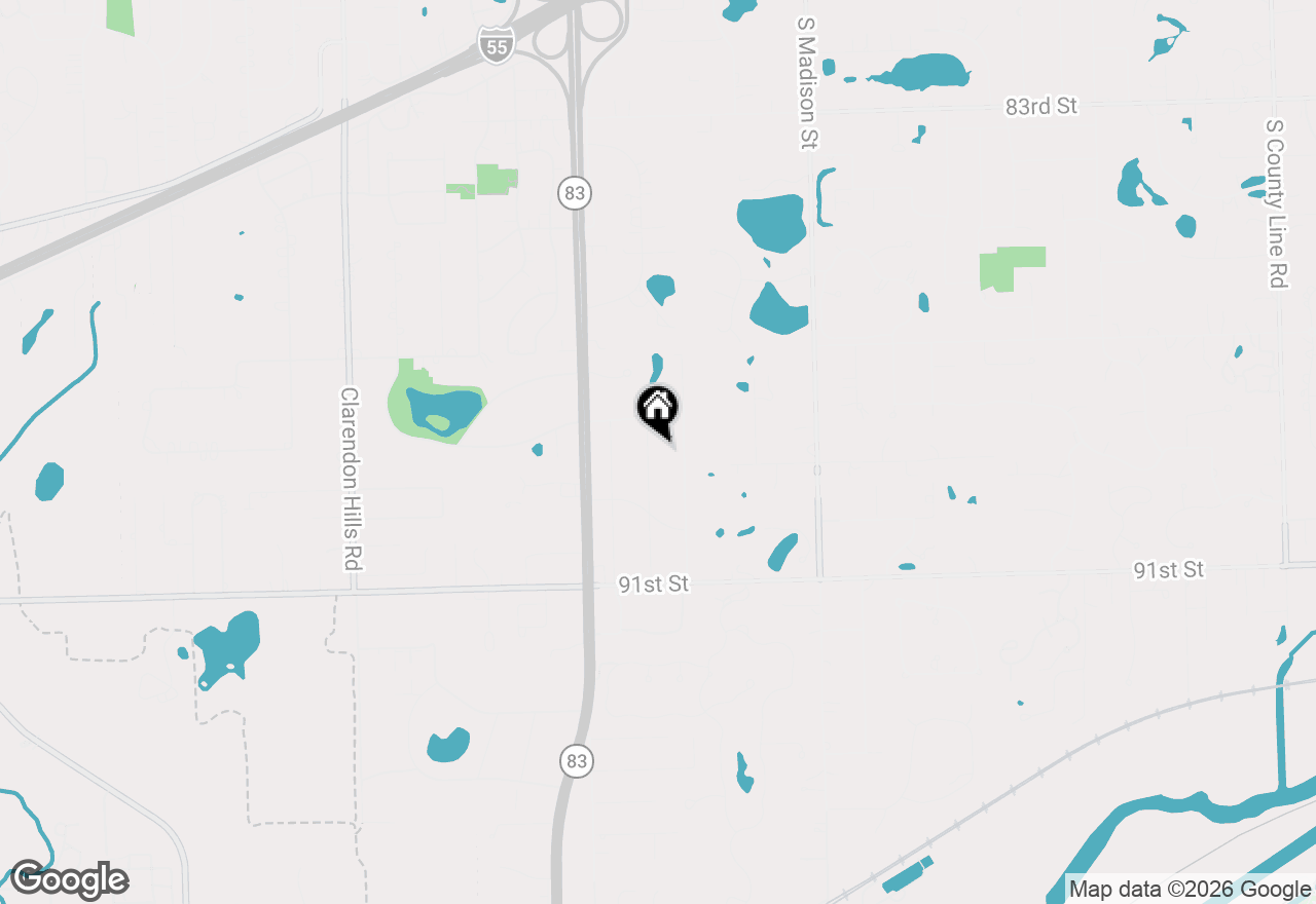 Map of 8827 Palisades Road, Burr Ridge, IL 60527