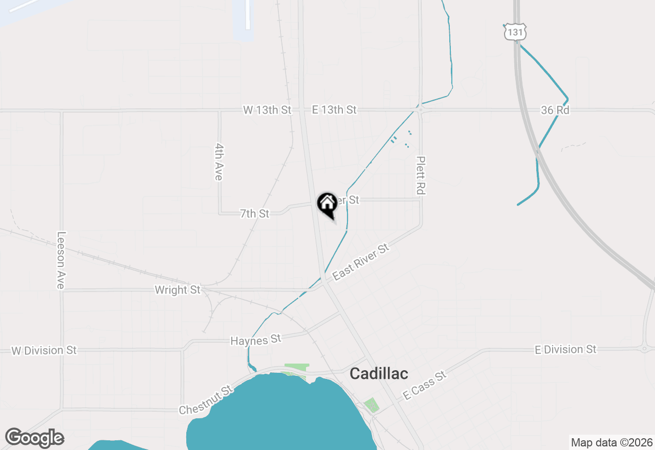 Map of 113 Powers Street, Cadillac, MI 49601