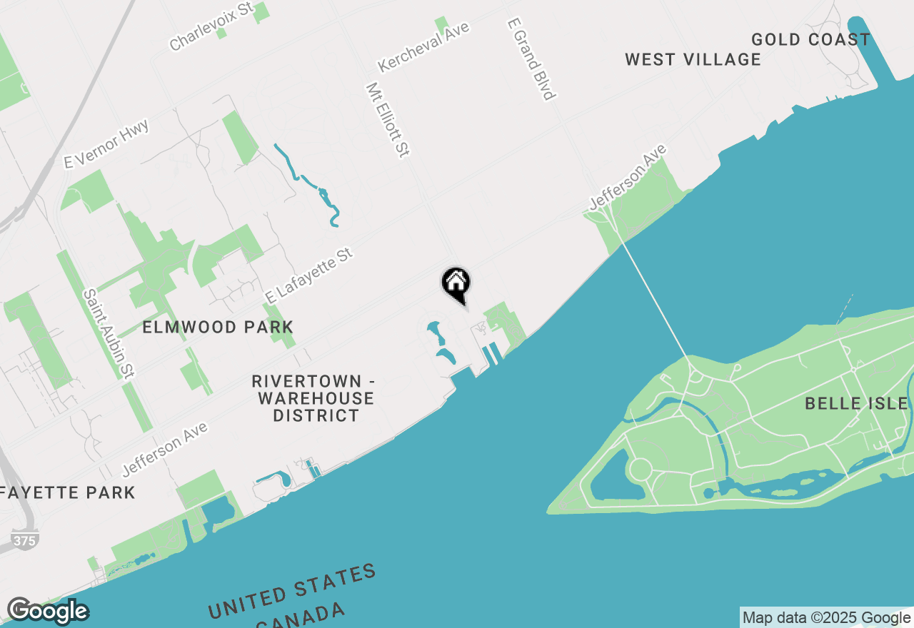 Map of 250 E Harbortown Drive #705, Detroit, MI 48207