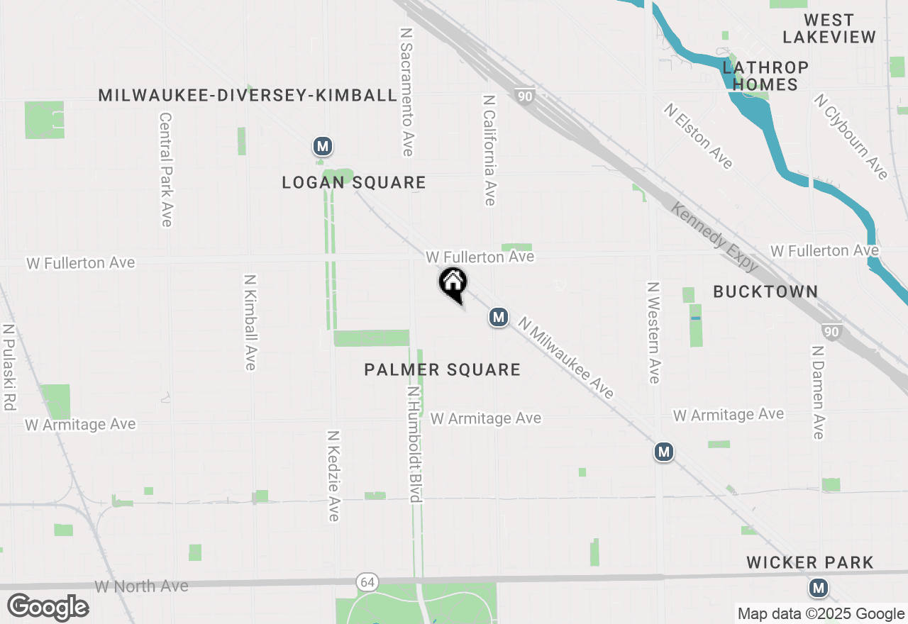 Map of 2863 W Lyndale Street #3W, Chicago, IL 60647