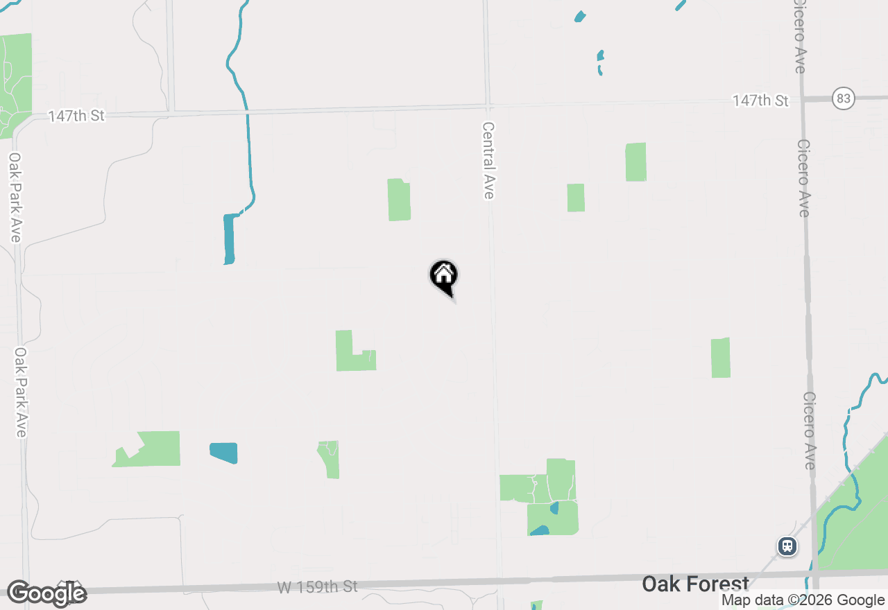 Map of 15201 Geoffrey Road, Oak Forest, IL 60452