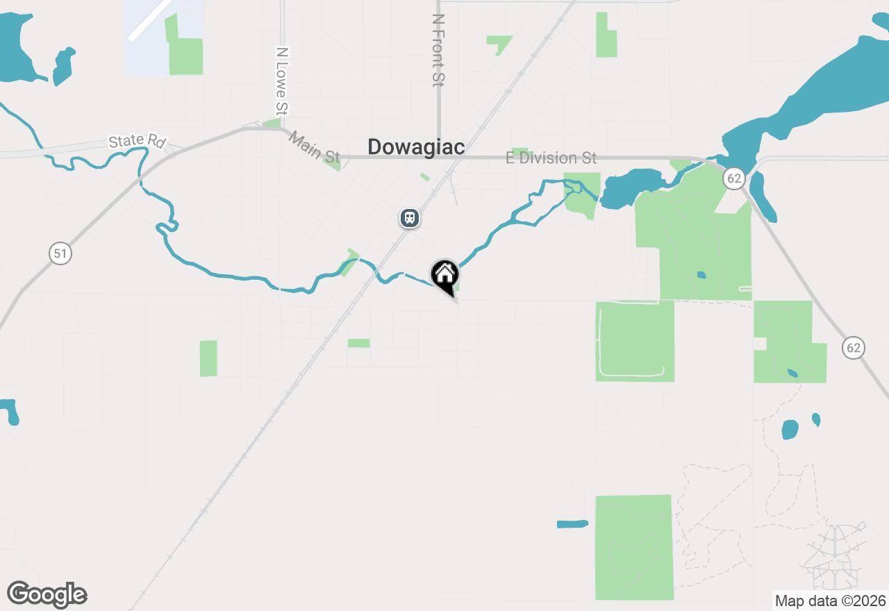 Map of 108 Hill Street, Dowagiac, MI 49047
